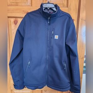 Carhartt Men's Navy Blue Performance Softshell Jacket, Size L Tall